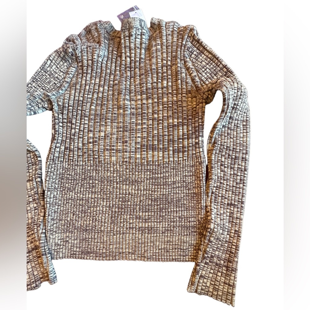 House of Harlow 1960 Brown and Tan Button Front Long Sleeved Sweater - Picture 11 of 13